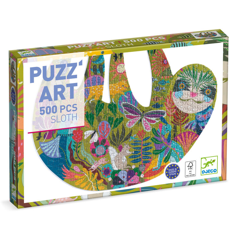 Sloth Shaped 500 pc Art Puzzle