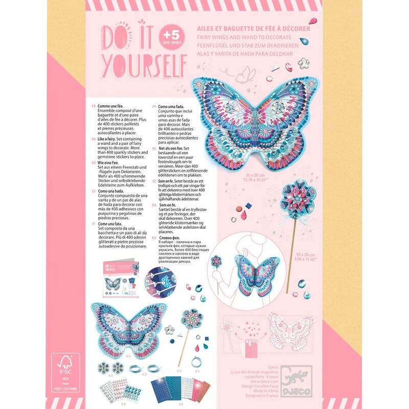 Do It Yourself Like A Fairy Wings & Wand Set