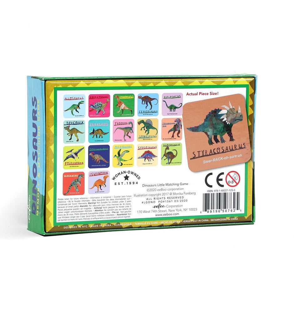 EeBoo Memory Match Mini – Dinosaurs