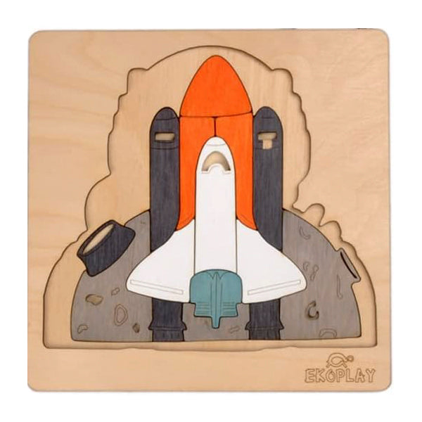 Man On The Moon- 2 Layer- Wooden Puzzle- Ekoplay