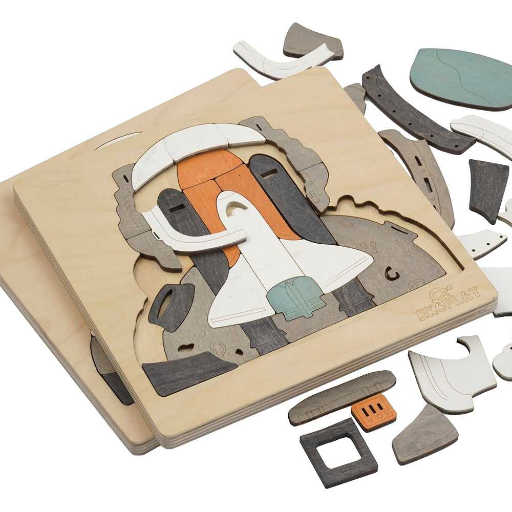 Man On The Moon- 2 Layer- Wooden Puzzle- Ekoplay