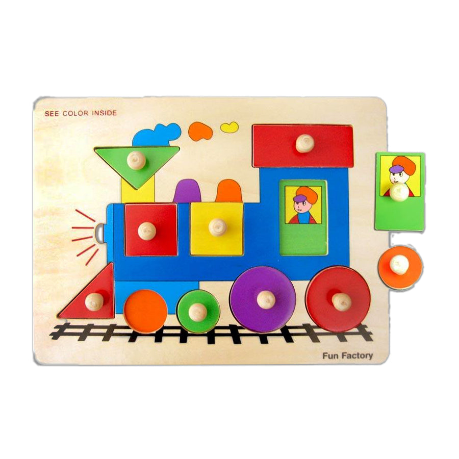 Train Shape Puzzle With Knobs