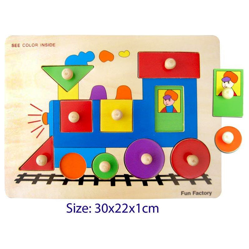 Train Shape Puzzle With Knobs