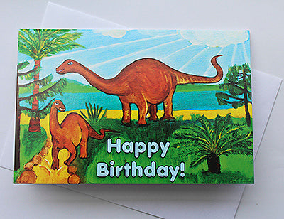 Apatosaurus Birthday Card