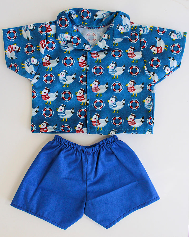Doll's Shirt and Shorts. Medium size. Fits 38-40cm doll