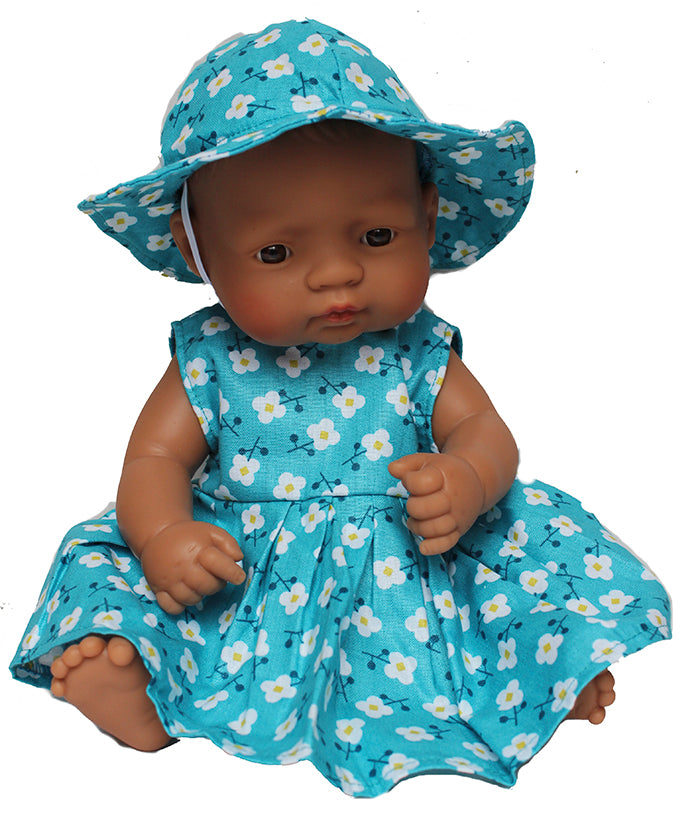 Doll's Clothes Summer dress with hat