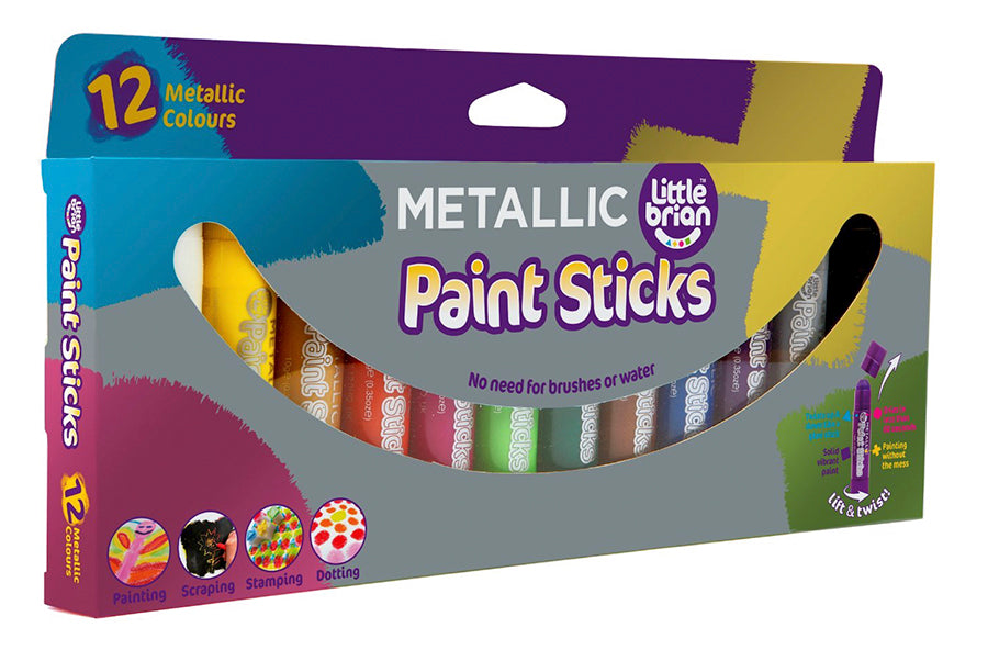 Little Brian Paint Sticks Metallic 12 Pack