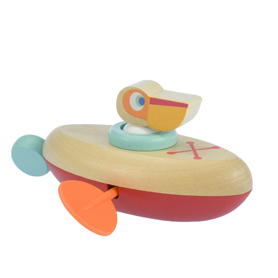 Animal Canoe Pull String Pelican Water Bath Toy