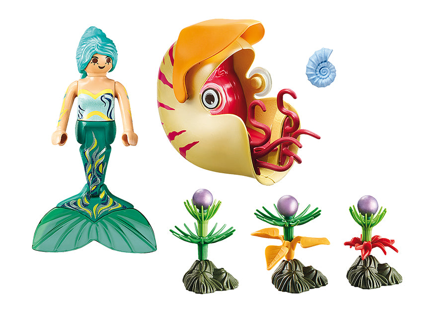 Playmobil  Mermaid With Sea Snail Gondola