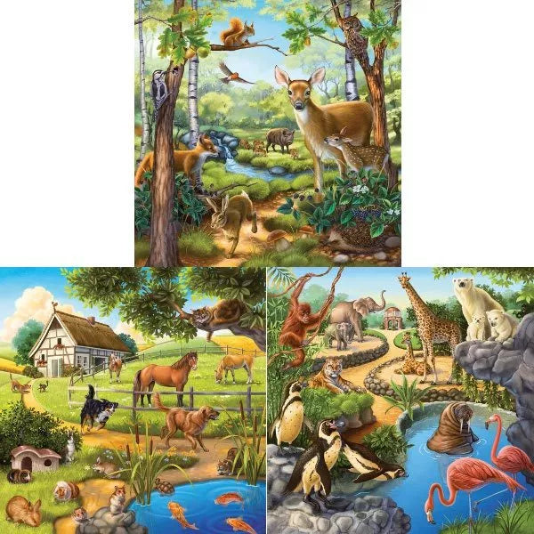 Ravensburger Forest, Zoo & Pets Puzzle 3x49 pieces puzzle