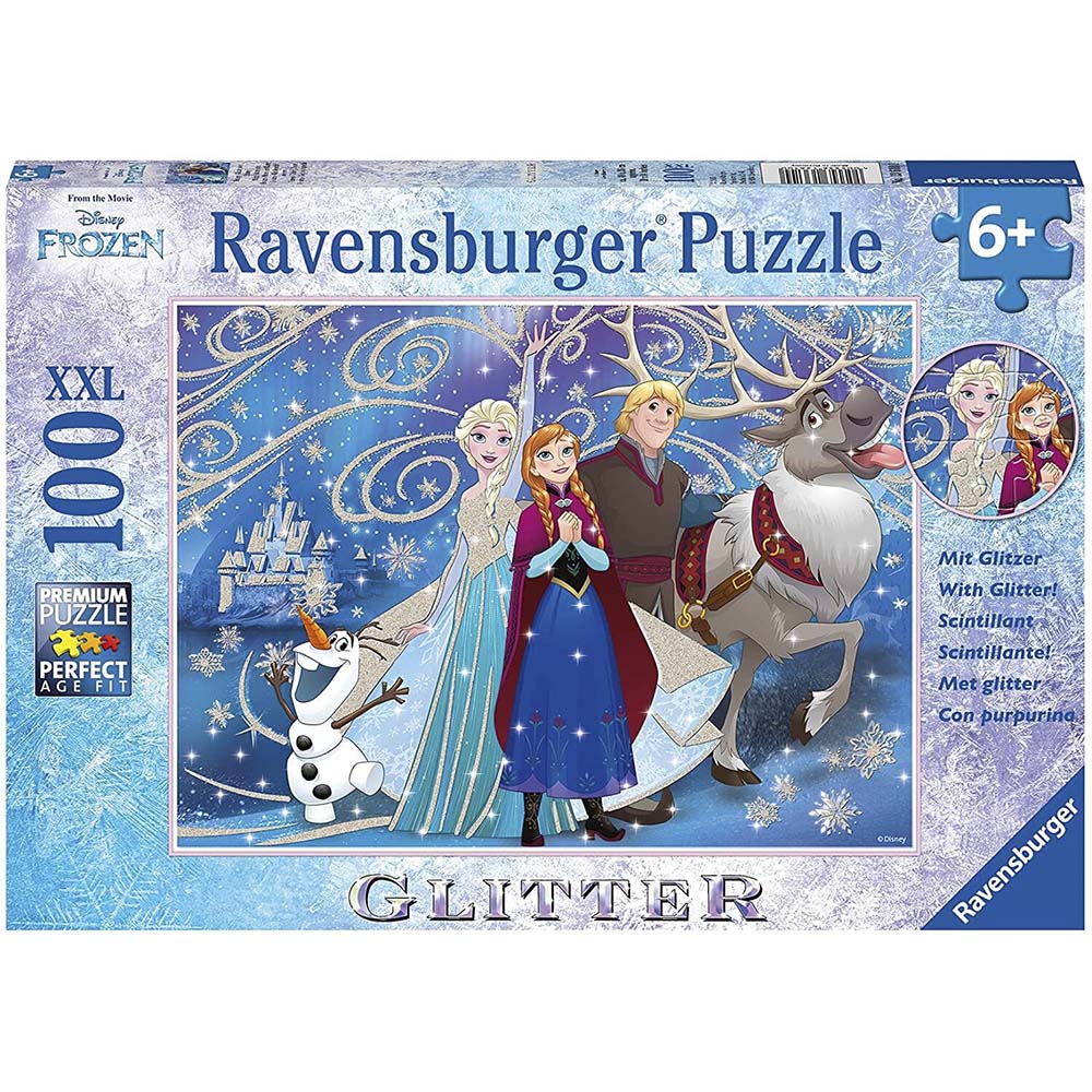 Ravensburger Frozen Glittery Snow Puzzle- 100Pc