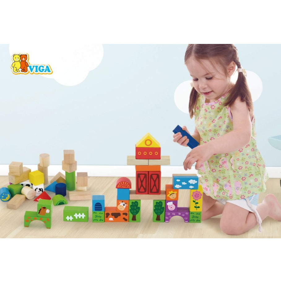 Viga- Farm Block Set- 50Pc