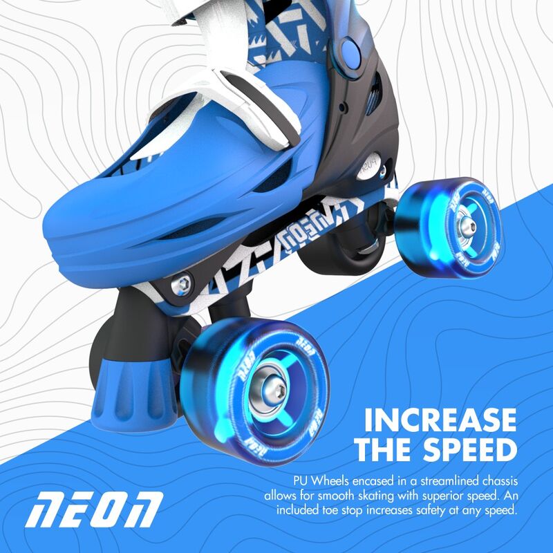 Neon Combo Skates Blue -Shoe Size 3-6