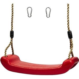 Red Plastic Swing With Ropes 