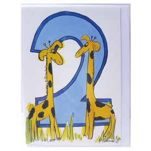 Age 2 Giraffes Card