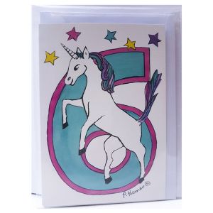 Age 6 Unicorn Birthday Card