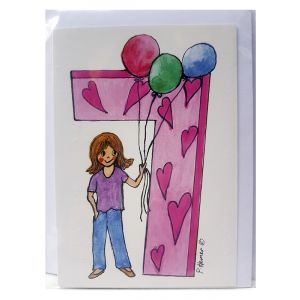 Age 7 Party Girl Birthday Card