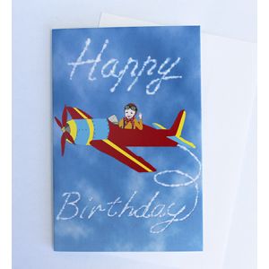 Boy in an Airplane Birthday Card