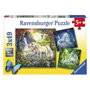 Ravensburger - Beautiful Unicorns Puzzle 3x49 pieces