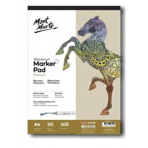 mont Marte Premium Bleedproof Marker Pad A4 105gsm 50 Sheets