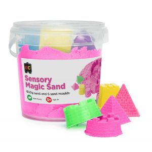 Pink Sensory Magic Sand With Moulds - 600G Tub